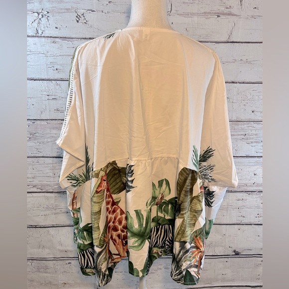 ELISE Oversized Babydoll Style Top in Jungle Animal Print-OS - Picture 5 of 5